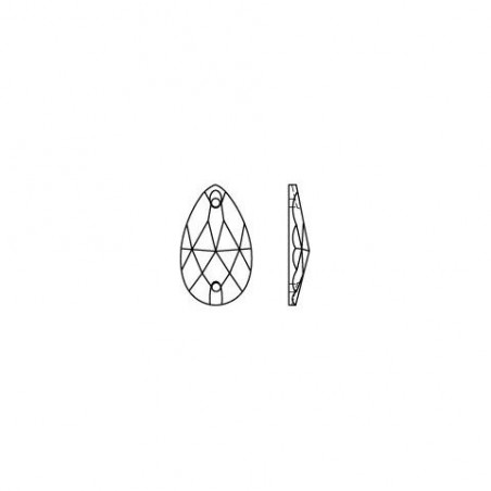 Swarovski 3230 Drop Sew-on 12x7mm Jet 1ks